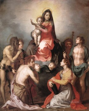 アンドレア・デル・サルト Painting - 栄光の聖母と聖者のルネサンスのマンネリズム アンドレア・デル・サルト